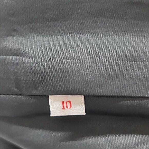 VTG Adele Simpson Ribbed Black Pencil Skirt Size 10 Side Zip Lined 100% Cotton - Picture 11 of 15